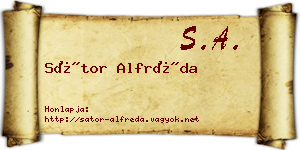 Sátor Alfréda névjegykártya